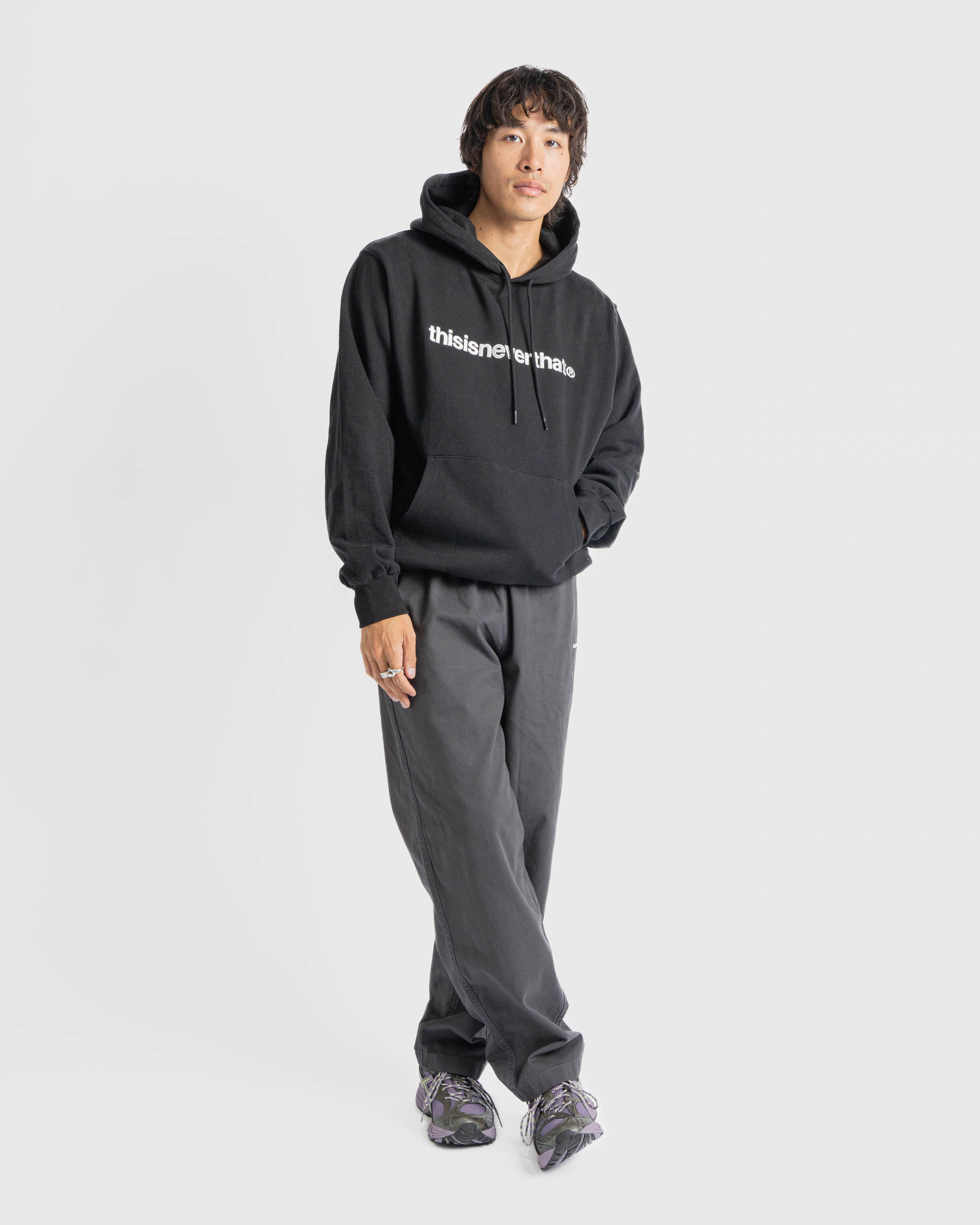 thisisneverthat T-Logo Hoodie | TN243TSWHO01-BLK | AFEW STORE